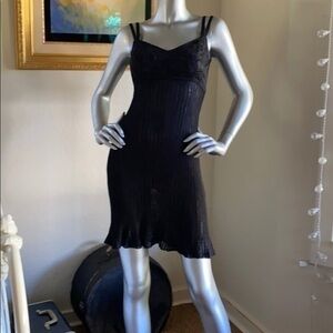 VIDRIO Argentina black semi sheer midi dress XS
